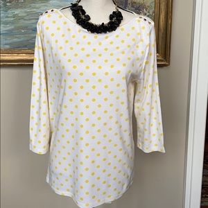 Ann Taylor yellow and off-white tee